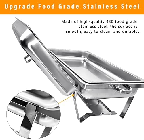 8QT Chafing Dish Buffet Set Stainless Steel Food Warmer 8 Pack - Image 4