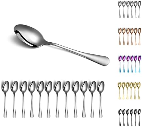 Kyraton 12 Pieces 7.5" Stainless Steel Table and Soup Spoons, Dishwasher Safe Set by Kyraton