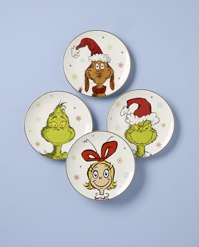 Lenox Grinchmas Christmas Accent Plates, Appetizer Set for 4 - Image 2