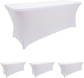 LZY 4 Pack Spandex Table Covers 6 Feet, Stretch/Fitted Table Covers for 6 Feet Folding Table, Rectangular Spandex Table Cloths for Wedding Party or Event (6FT-4PCS, White)