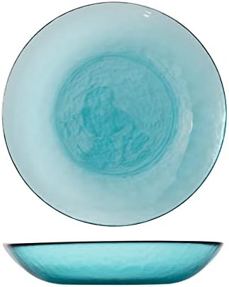 Fortessa Los Cabos Glass Dinnerware Collection, Coupe Entrée Bowl (Set of 4), 8.6 Inch/25oz, Lagoon Blue by Unknown