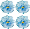 UP Sky Blue Floral Melamine Dessert Plates, Floral-Shaped Small Serving Plates, for Appetizer, Snacks, and Side Dishes, Blue, 7.5 x 7 Inch, Set of 4 by UPware