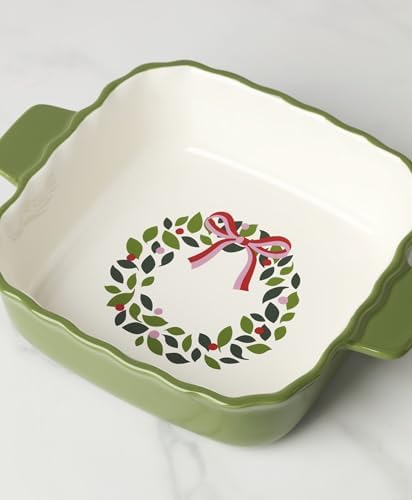 kate spade new york Evergreen Square Scallop Christmas Baking Dish - Image 4