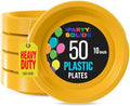 Party Solids 33% Thicker Yellow Plastic Plates 10" Dinner Plates 50 Ct by Exquisite