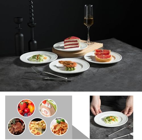 10 Pieces 8 Inch Porcelain Salad Plates, Dessert Dinnerware Sets - Image 5