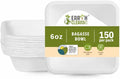 6 oz Paper Bowls [150 Pack] – Heavy-Duty Disposable Sugarcane Bowls, Made from Bagasse, Microwave & Leak-Resistant – Great for Cereal, Salad, Snacks, and Soups