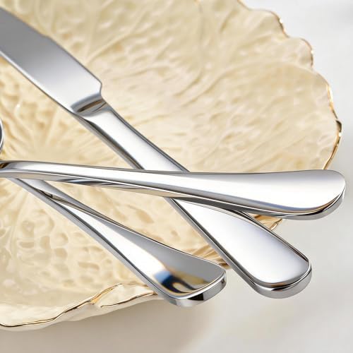 24 Piece Silverware Set for 8, Stainless Steel Heavy Forks Spoons and Knives Set, Mirror Finish Flatware Dishwasher Safe for Family Picnics Daily Gatherings - Image 7