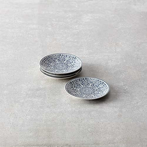 Fortessa Havana Vitrified China Coupe Rimless Plate 4 Pack, Blue, Bread and Butter Plate, 6.25 Inch - Image 2