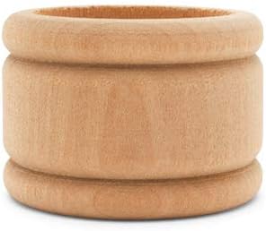 Unfinished Wood Napkin Rings Set of 100, 1-3/4 Inch Wooden Napkin Rings for Decorating and Crafting, Colonial Style, by Woodpeckers