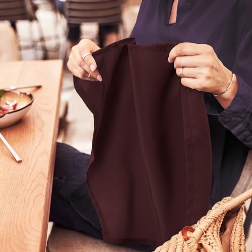 Utopia Home [24 Pack, Burgundy] Cloth Napkins 17x17 Inches, 100% Polyester - Image 6