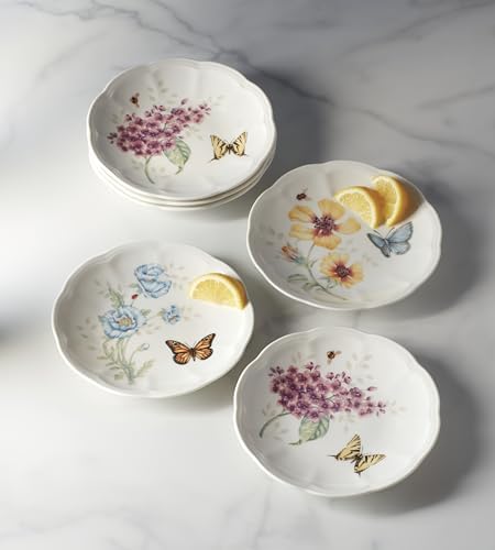 Lenox Butterfly Meadow 6-Piece Tidbit Plates, Dessert Plate Set for 6 - Image 3