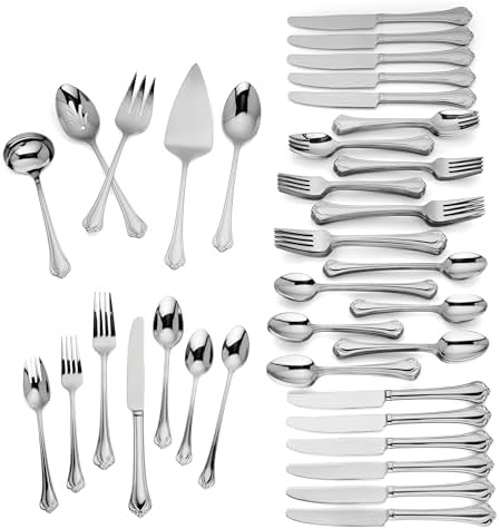 Lenox Alcott 89-Piece 18/10 Silverware Set for 12, Flatware by Lenox