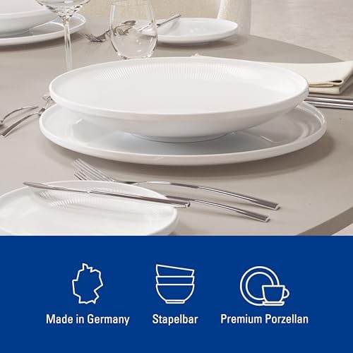 Villeroy & Boch Afina Gourmet Serving Plate, Premium Porcelain, Made in Germany, Dishwasher and Microwave Safe, 12.5 x 12.5 x1.25 in, Stackable, Rich, Creamy White - Image 3