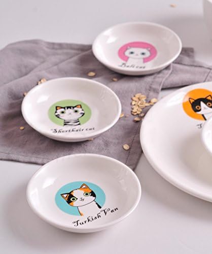 4pcs Ceramics Cat Dinner Plate Seasoning Dishes Sushi Dipping Bowl Appetizer Plate Dessert Plate,Home Decoration - Image 3