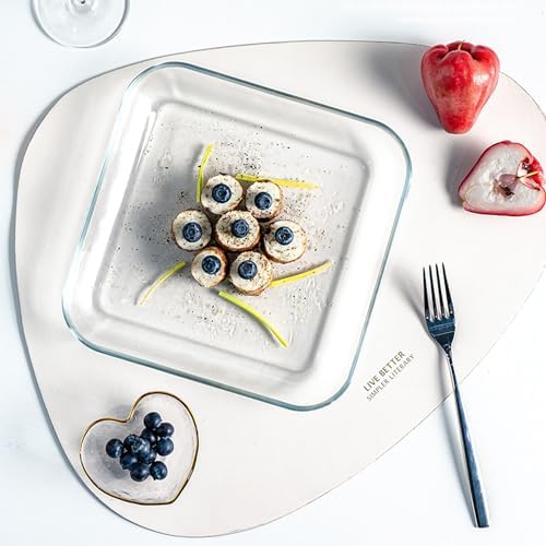 7 Inch Square Tempered Glass Dessert Plates, Small Mini Appetizer, Fruit, Salad and Cake Plates, Set of 3 - Image 6