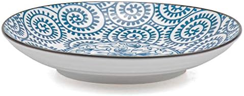 Foraineam Set of 4 Blue and White Porcelain Serving Plates Floral Dinner Shallow Plates Appetizer Salad Dessert Snack Plate Set (Pack of 2) - Image 3
