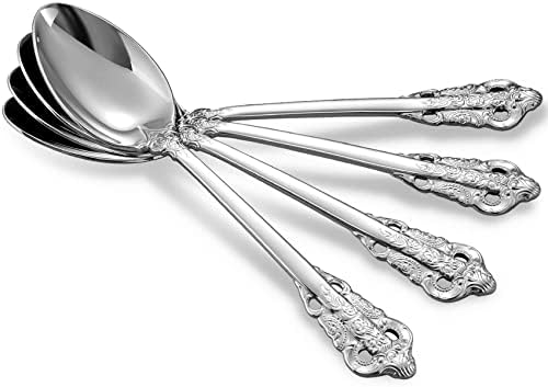KEAWELL Luxury 4-Piece 18/10 Stainless Steel Dinner Spoon Set (Silver) - Image 3