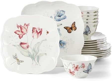 Lenox Butterfly Meadow Square Porcelain 18-Piece Dinnerware Set for 6 by Lenox