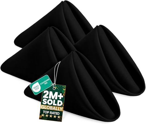 Utopia Home [24 Pack, Black] Cloth Napkins 20x20 Inches, 100% Polyester by UTOPIAHOME