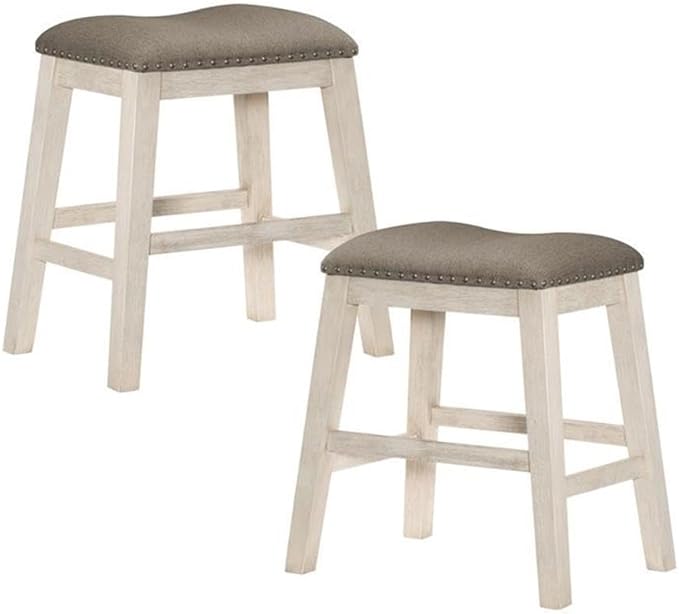 Lexicon Timbre 5-Piece 3-Shelf Wood Counter Height Dining Table Set for 4 in Antique White