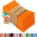 Utopia Kitchen Cotton Blend Orange Cloth Napkins [12 Pack, 18x18 Inch] by UTOPIAKITCHEN