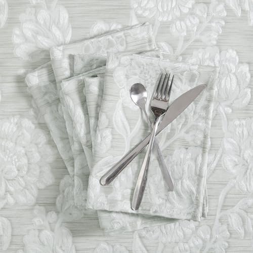 Laura Ashley Wrinkle Resistant Annaleigh Set of 6 Napkins, Sage - Image 2