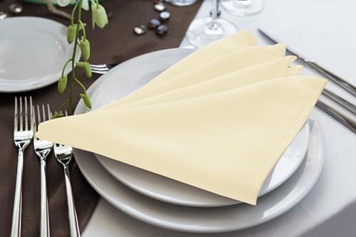 Utopia Home [24 Pack, Ivory] Cloth Napkins 17x17 Inches, 100% Polyester - Image 4
