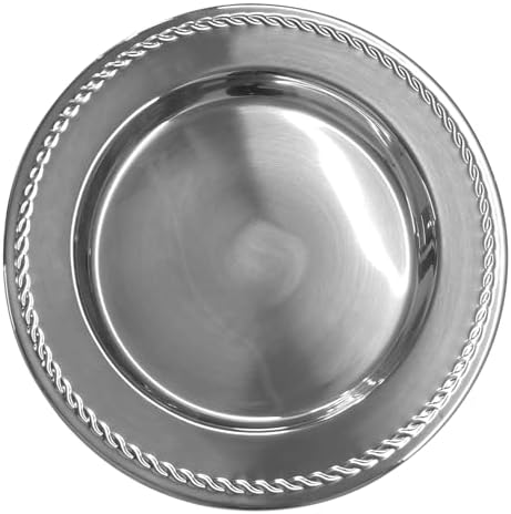 Brightalk 13-Inch Stainless Steel Twist Pattern Charger Plates, 6 Pcs Silver Dinner Plate Chargers, Round Server Ware Charger Plate by Brightalk
