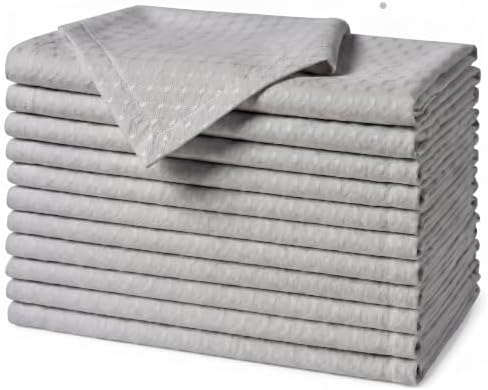 EHouseHome Jacquard Dinner Napkins, Set of 12, 17 x 17, Silver Grey by EHouseHome