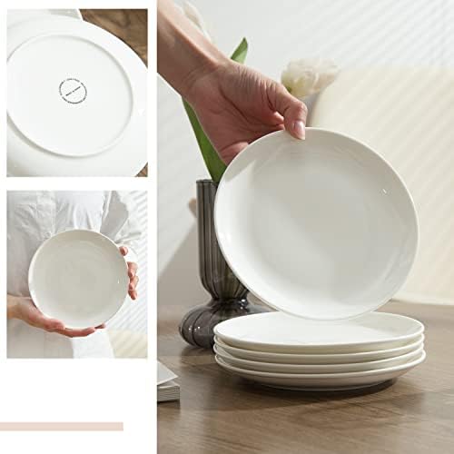 7" White Porcelain Dinner Plates Set of 12 - Image 3