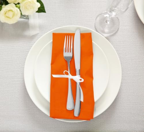 Utopia Kitchen Cotton Blend Orange Cloth Napkins [12 Pack, 18x18 Inch] - Image 6