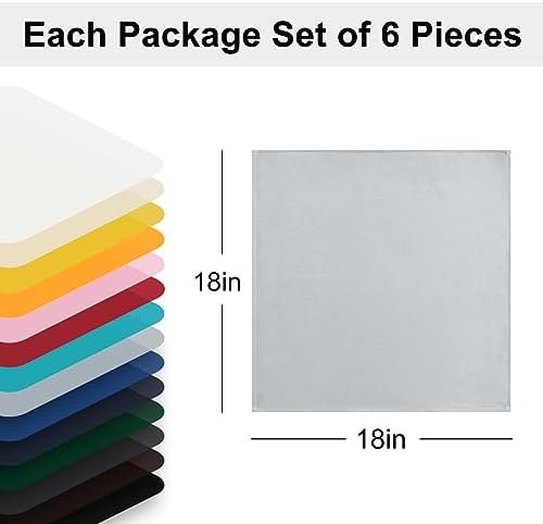 Hiasan Cloth Napkins Set of 6, 18 x 18 Inch, Silver Grey - Image 5
