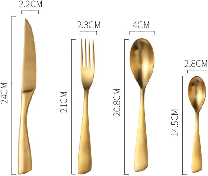 32 Piece Gold Silverware Set for 8,Modern Unique 18/10 Stainless Steel Flatware Cutlery Set, Eating Tableware Set,Vintage Luxury Style Cutlery Set for Home Restaurant Wedding Party