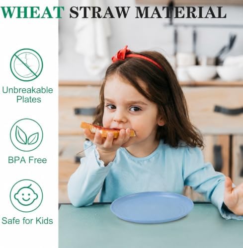 Small Plates 5.7 Inch, Wheat Straw Plates Sets of 8 - Colorful - Image 4
