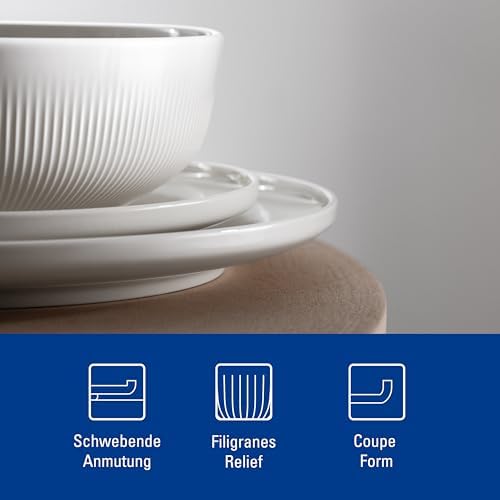 Villeroy & Boch - Afina Collection Large Dinner Plate, Premium Porcelain, Made in Germany, Plate for Main Courses, Dishwasher and Microwave Safe, 10.75 in Diameter, Stackable, Rich, Creamy White - Image 6