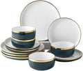 Pokini Porcelain Dinnerware Sets for 4, Luxury China Plates and Bowls Sets by Pokini