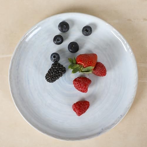 Gibson Elite Auckland Blue Swirl Stoneware Reactive Glaze 16 Piece (Service for 4) Plates and Bowls Dinnerware Set - Image 5