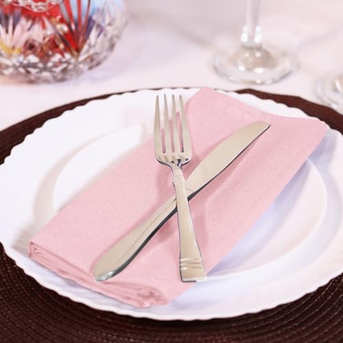 Utopia Home [12 Pack, Pink] Cloth Napkins 20x20 Inches, 100% Polyester - Image 6