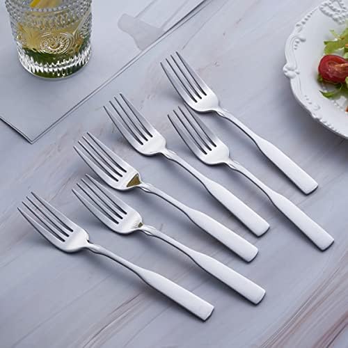 Dinner Fork, Stainless Steel 7.6” Heavy Duty Fork Silverware, Metal Fork Cutlery Set, 6-Piece - Image 3