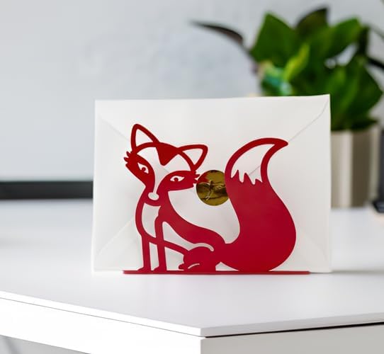 Mango Steam Tabletop Napkin/Tissue & Letter Holder for Home, Kitchen, Restaurants (Fox, Red)