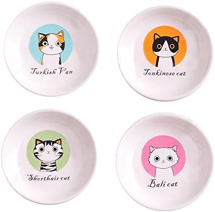 4pcs Ceramics Cat Dinner Plate Seasoning Dishes Sushi Dipping Bowl Appetizer Plate Dessert Plate,Home Decoration by MISS+TUTU