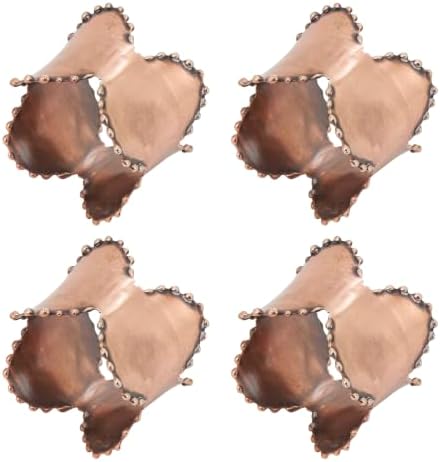 SARO LIFESTYLE Beaded Edge Metal Napkin Rings (Set of 4) - Classic Design Napkin Holders with Scalloped Rim for Formal Dining, Holiday Tables, Dinner Parties, and Special Occasions, Copper - Image 2