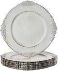 MAONAME Antique White Charger Plates, Round Plate Chargers Set of 12 by MAONAME