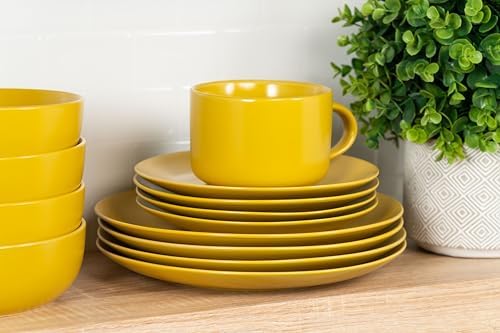 10 Strawberry Street Wazee Matte Oversized Mug, Yellow, Set of 6 - Image 6