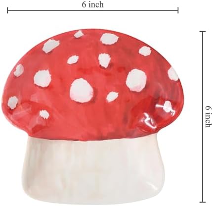 UP Mushroom Shaped Melamine Dessert Plates, Small Serving Plates, for Appetizer, Snacks, and Side Dishes, Red, 6 Inch, Set of 4 - Image 4