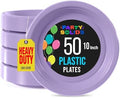Party Solids 33% Thicker Lavender Plastic Plates 10" Dinner Plates 50 Ct by Exquisite