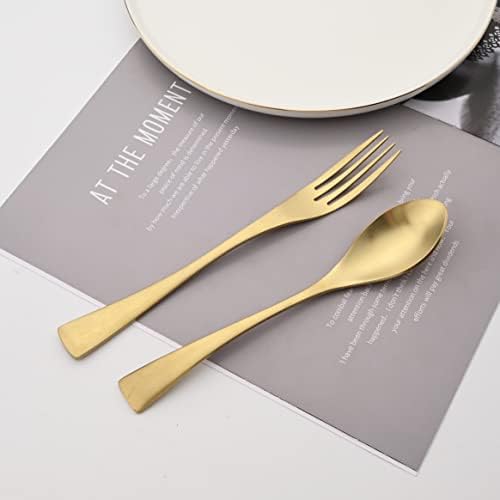 Luxury 18/10 Stainless Steel Matte Champagne gold Cutlery Flatware Set - Utensil Set Steak Spoons and Forks Knife Silverware Set,Service for 4 (24-Piece) - Image 2