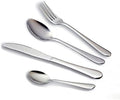 HornTide 16-Piece Flatware Sets Dinner Knife Fork Spoon Teaspoon, 4-Piece Place Setting Service for 4 Person Stainless Steel Mirror Polishing, Ideal for Home, Kitchen and Restaurant by HornTide