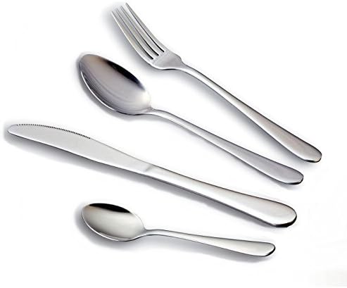 HornTide 16-Piece Flatware Sets Dinner Knife Fork Spoon Teaspoon, 4-Piece Place Setting Service for 4 Person Stainless Steel Mirror Polishing, Ideal for Home, Kitchen and Restaurant by HornTide