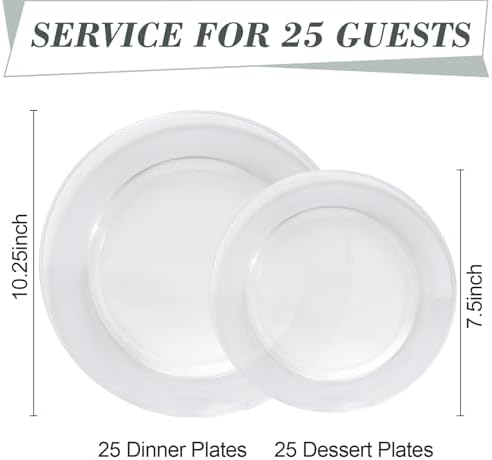 Bestluck Clear Plastic Plates 50PCS,Disposable Plastic Dinner Plates - Image 2